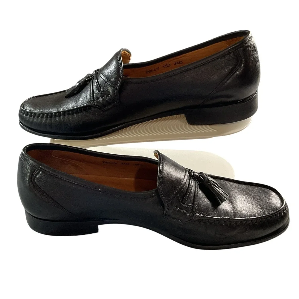 Sandro‎ Moscoloni Telly Jac Black Leather Slip On Tassel Loafers Men's Size 11 D